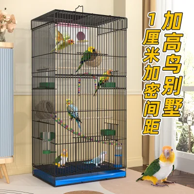 Parrot bird cage set, bird villa, budgerigar, lovebird, black phoenix metal cage, breeding cage, bird nest, breeding box,