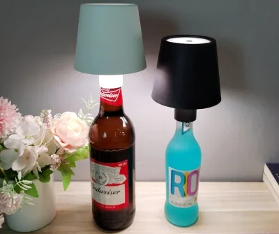 LED Wine Bottle Lamp Rechargeable Cordless Table Lamp Touch Wine Bottle Light Portable Lamp