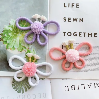 Handmade Cotton Rope Macrame Butterfly Flower Shape Wall Hanging Macrame Wall Decoration for Baby Girl Room Nursery Bedroom