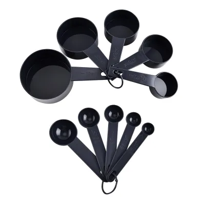 BPA Free Colorful Stackable 10 Pcs Measuring Cups and Spoons Set Plastic Measuring Spoon Set