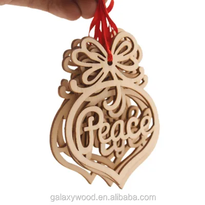 High Quality Ornament Christmas Tree Wooden  Hanging Decoration
