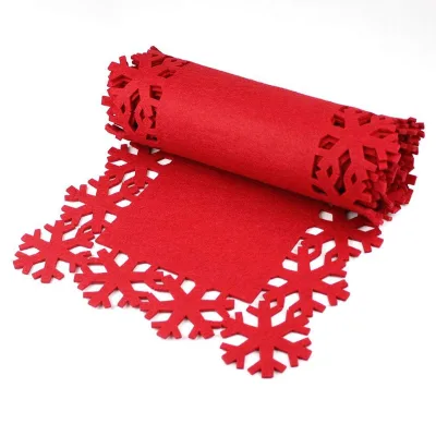 Cross-Border Snowflake Non-Slip Felt Placemats Coasters Christmas Halloween Table Flags Table Cloth-Promotional Business Gifts