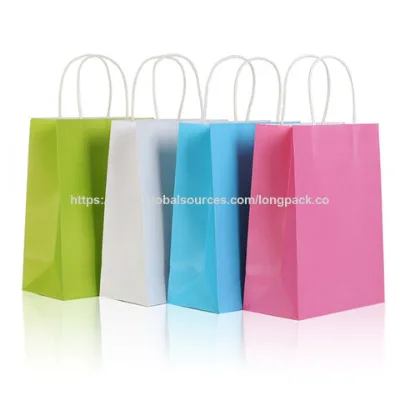 Promotional printed kraft paper bag with twisted handle Christmas paper gift bag Eco-friendly paper bag