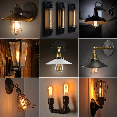 Loft Nordic Simple American Industrial Style Rural Warehouse Retro Creative bar Restaurant Single Head Little Black Dress Light