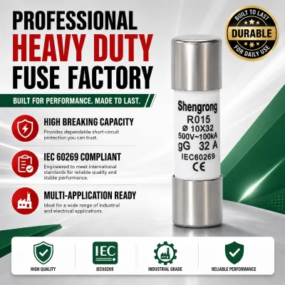 10x38mm Large Current Ceramic AC Fuse Link 32-125A High Breaking IEC Certified Industrial Power Voltage Protection Component