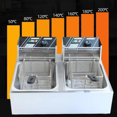6L Commercial Electric Deep Fryer Household Outdoor for Chips Potatoes Other Foods Oil Filter Chip Fat Deep Fryer