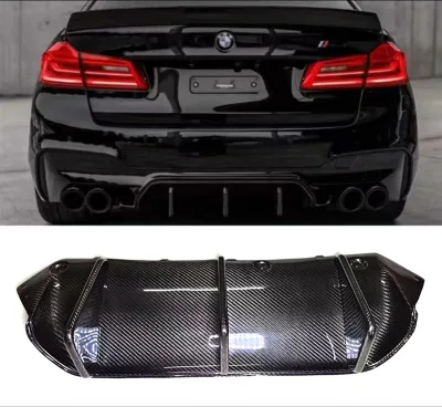 New V Style Big Fin Dry Carbon Fiber Rear Bumper Diffuser for F90 M5 Retrofit/Upgrade