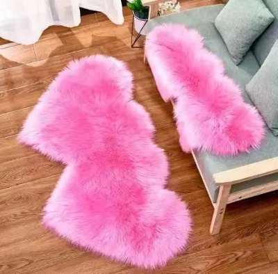 Artificial Sheepskin Hairy Plush Fur Bedside Floor Rug Cut Design Faux Fur Kids Mat