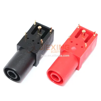 4mm Banana Socket Gold Plated Right Angle 90 Degree PCB Mount Safety Panel Socket 24A 1000V