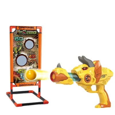 New Kids Dinosaur Shooting Gun Plastic Air Super Power Balls Soft Bullet Foam Gun With Target Shooting Game Toy
