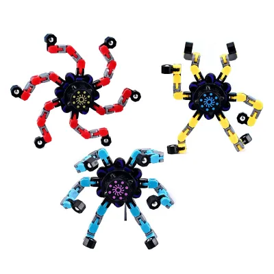 EPT Funny Chain Fidget Spinners Toy Plastic Mechanical Gyro Finger Deformation Robot Fun Fingertip Spinners