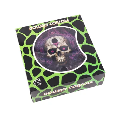 Tin rolling tray set foldable stand metal rolling tray set with kingsize filling accessories