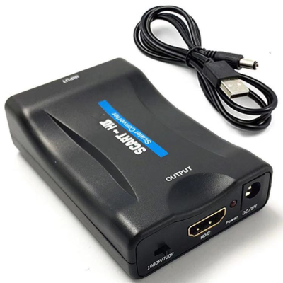1080P Scart to HD Video Audio Converter with USB Cable for HDTV Sky Box DVD Television Signal Upscale Converter Game Accessories