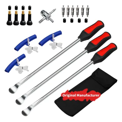 15 Tire Spoons Iron Set Steel Tire Changing Removal Tool for Repair Auto Tool Set KIT Box