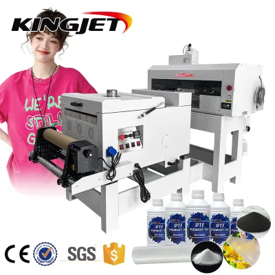 Cloth Textile Printer Garment Printing Usage DTF Inkjet Printing Machine with Double Xp600 Heads