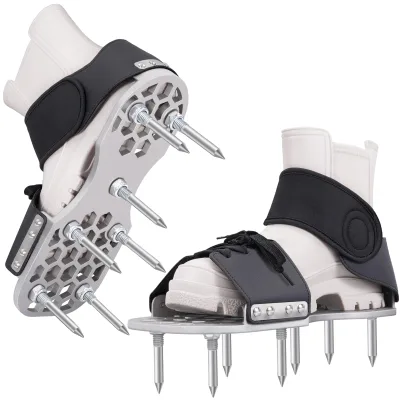 Lawn Aerator Shoes for Grass with 5MM Metal Bottom Aeration Shoes for Lawn with Adaptable Straps Aerator Shoes