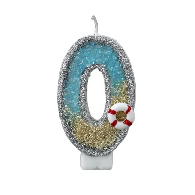0-9 Numbers Coastal Beach Blue Model Handmade Model Numbers Ambiance Exquisite Birthday Candle