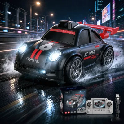 Mini Auto Return RC Camera Car 2.4G Image Transmission in Real Time Remote Control Follow Drift Racing Car with Light and Sound