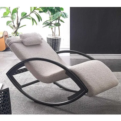 Luxury Modern Chinoiserie Nap Chair Accessible Designer Rocking Leather Leisure for Bedroom Living Room New Home Furniture