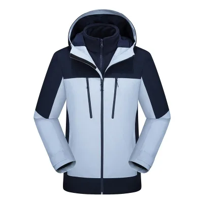Custom Men's Waterproof  Breathable Fall Outdoor Jacket Zipper Closure  Leather Fabric Print