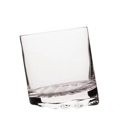 Lead free crystal slanted whiskey glass old fashioned oblique whisky glass tumbler
