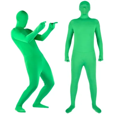 KAMPHO Background Suit Soft Wrinkle-free Photography Background Polyester One Piece Green Screen Invisibility Cloak for Movie