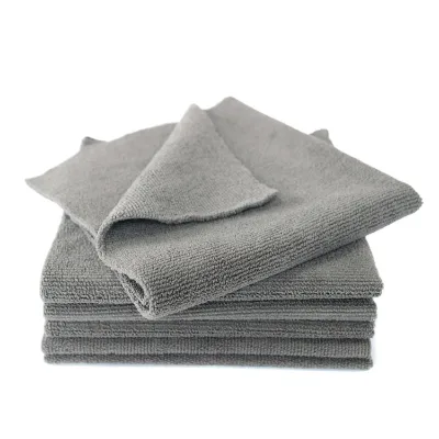 Premium Scratchless 300 Gsm 80 Polyester 20 Polyamide Gray Knitting 40x40 cm Microfiber Car Wash Detailing Towels