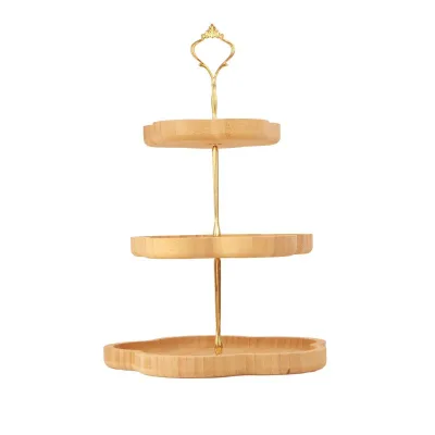 Bamboo Cupcake Stand, 3 Tier Wooden Cake Stand Dessert Holder Tower Tiered Dessert Stand Serving Tray Platter for Birthday