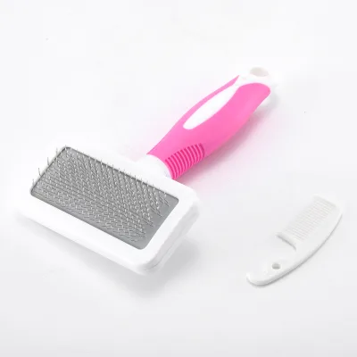 D-210930-2 Pet Comb 14*9.5cm 108g PP TPR Stainless Steel Red Green Color Packing Paper Card