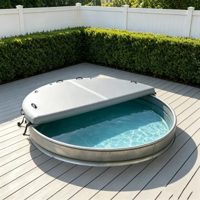 Foldable Portable Inflatable Stock Tank Cover 8ft Inflatable Spa Cover Inflatable Pool Cover Waterproof Drop Stitch