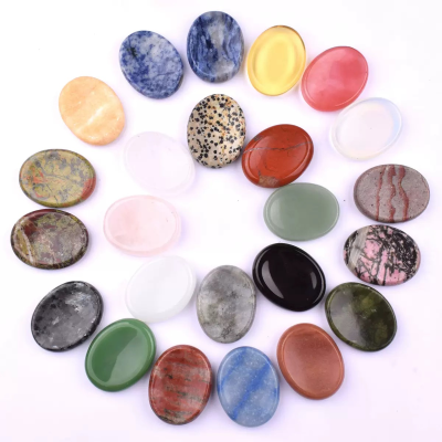 Hot Sales Natural Amethyst Oval Worry Stone Healing Crystal Worrystone Thumb Flint Stress Relief Gift Hot Crafted Other Crystals