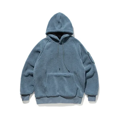 Unisex Custom Designed Oversized Sherpa Fleece Pullover Hoodie Streetwear Winter Plus Size for Men Women Plain Logo Pattern