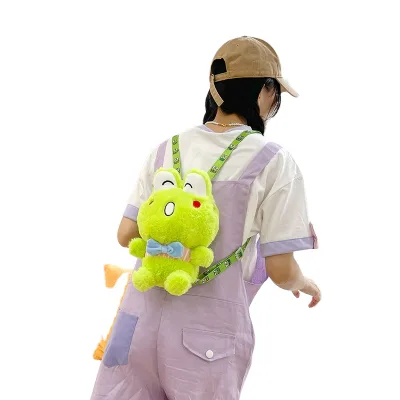 Linda Plush Toy Cartoon Green Frog Pack Funny Big Eye Frog Doll Backpack Wholesale