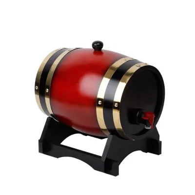 3 L Home Pine Wood Barrel Dispenser Whiskey Wine Spirits Beer Liquor Country Design Printed Logo Parties Food Businesses