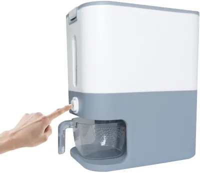 Airtight Plastic Grain Cereal  Food Dispensers  Rice Storage Container  Containers Dispenser with  Locking Lid  Measuring Cup