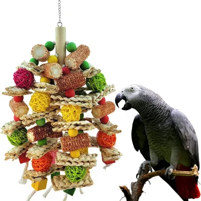 Parrot Toy Corn Heart Rattan Bird Supplies