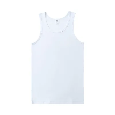 Men's Summer Sports Tank Top Casual Knitted Vest Slim Fit Thick Ribbed Sleeves Basketball Training Breathable Cotton Heavyweight