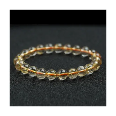 HY Factory Hot Sale Rope Tennis Chain Crystal Pave Disco Ball Gemstone Bracelets Gold Rutilated Quartz Bracelet
