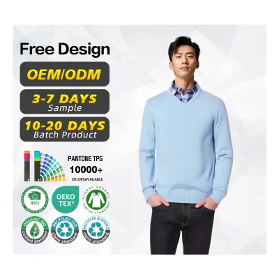Factory Direct Sales Employee Pullover Uniform Sweater High Quality Men's V-Neck Knitted Uniform Men's Sweater