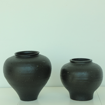 Vintage Black Pottery Vase Decorative Ceramic Jars Large Vintage Pottery