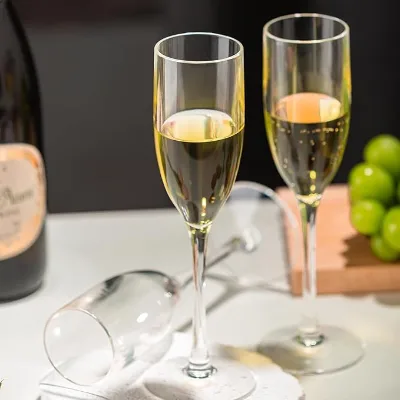 Custom Logo Plastic Champagne Flutes for Corporate Events Shatterproof Plastic Champagne Cups Safe for Outdoor Garden Parties