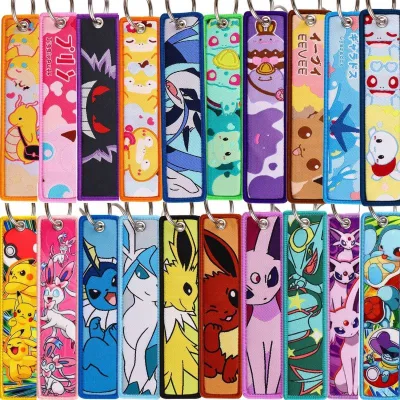Cartoon Fabric Pendant Eco-Friendly Keychain with Weaving Mark Coin Holder