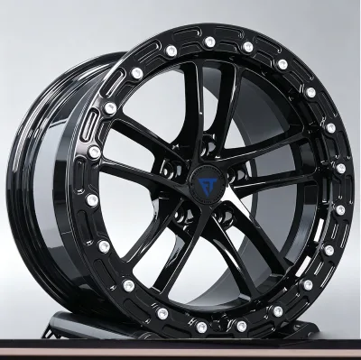 Custom 17 18 19 20 22 24 Inch Jante 5x112/5x114.3/5x115/5x120 Deep Concave Drag Racing Black Rims Forged Wheels for A90 Beadlock