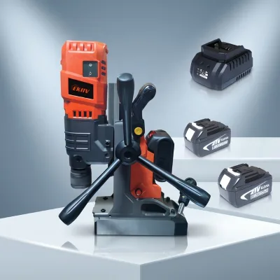 OEM Support Electric Brushless Motor Industrial Magnetic Drill Press Battery Operated 14000N Suction with Charger for Sales