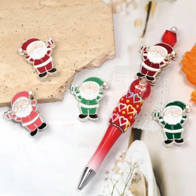 2026 New Alloy Santa Claus Accessory - Creative and Fashionable Hand-painted Beaded DIY  for  Stringing Pen Bracelet Accessory