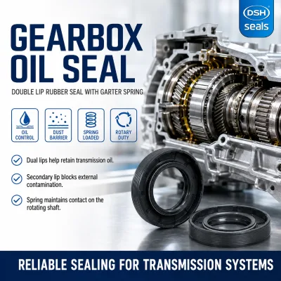 Heavy Duty Rubber Oil Seal with Spring for Gearbox Transmission Rotary Shaft High Temperature Oil Resistant Seal