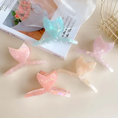 11CM Korean Large Acetate Clip Mermaid Fish Tail Design Sense Shark Clip Advanced Sense of Sweet Hair Accessories