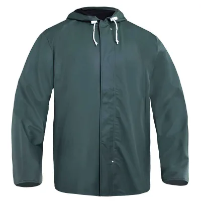 100% Polyester PVC Waterproof Rain Jacket With Pant Bib Hooded Raincoat Black Rain Suit Wholesale for Fishing