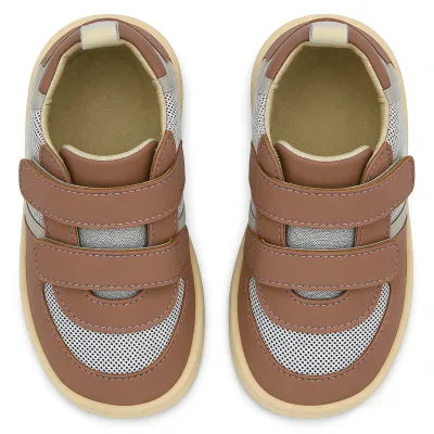 Brown Genuine Leather Barefoot Casual Shoes Breathable Adjustable Strap Non Slip Casual Sneakers