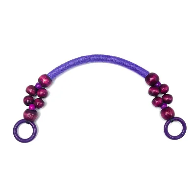 Charmkey Vintage Weaving Wooden Beads DIY Handbag Carrying Handle Accessories Nylon Rope Wooden Beads Beaded Carrying Handle